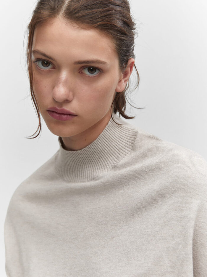 Women's Turtleneck Sweater Chunky T-shirt