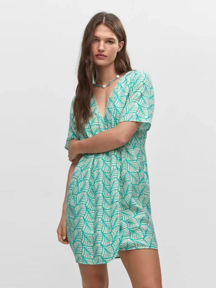 Mint Green Georgette Geometric Print Dress