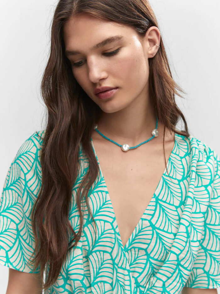 Mint Green Georgette Geometric Print Dress