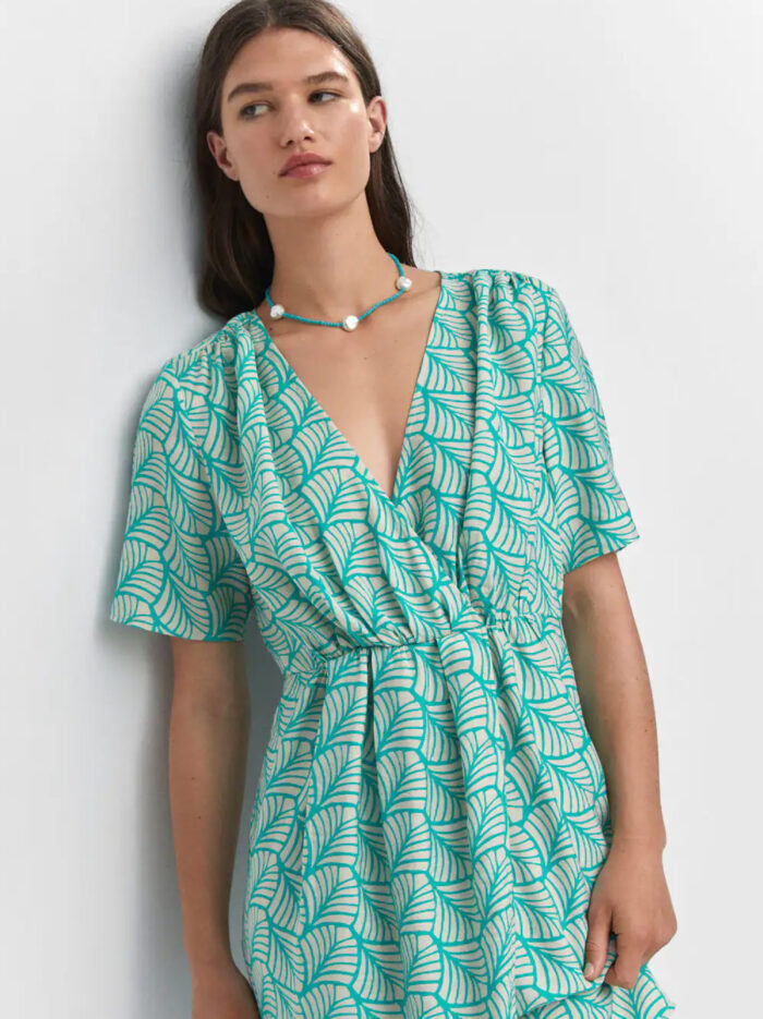 Mint Green Georgette Geometric Print Dress