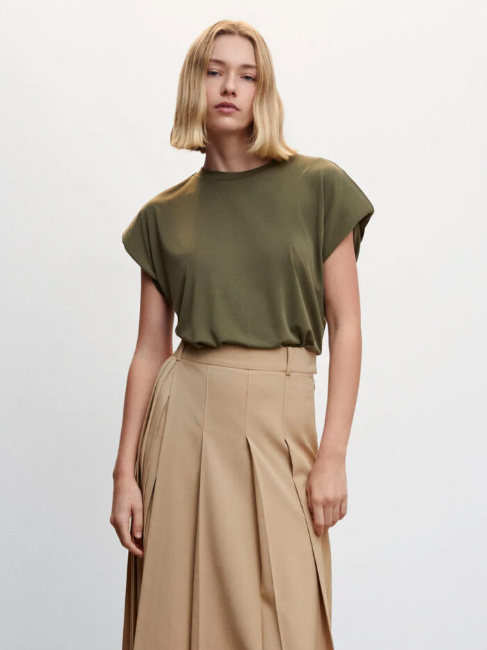 Womens Hoodie Solid Shoulder Pad T-Shirt