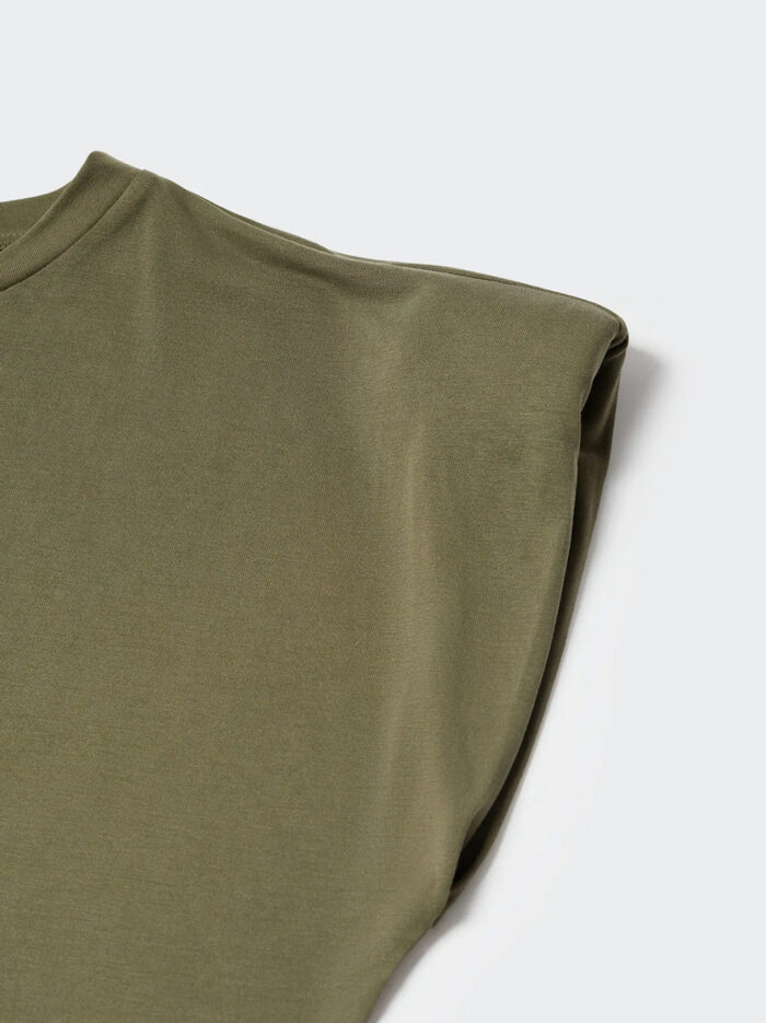 Womens Hoodie Solid Shoulder Pad T-Shirt