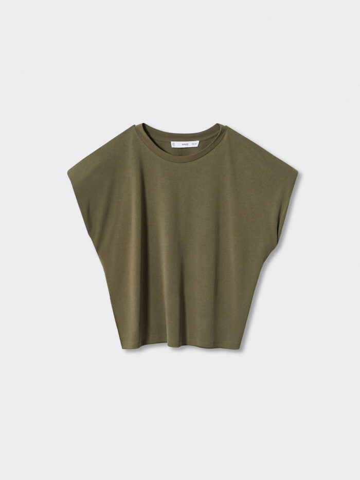 Womens Hoodie Solid Shoulder Pad T-Shirt