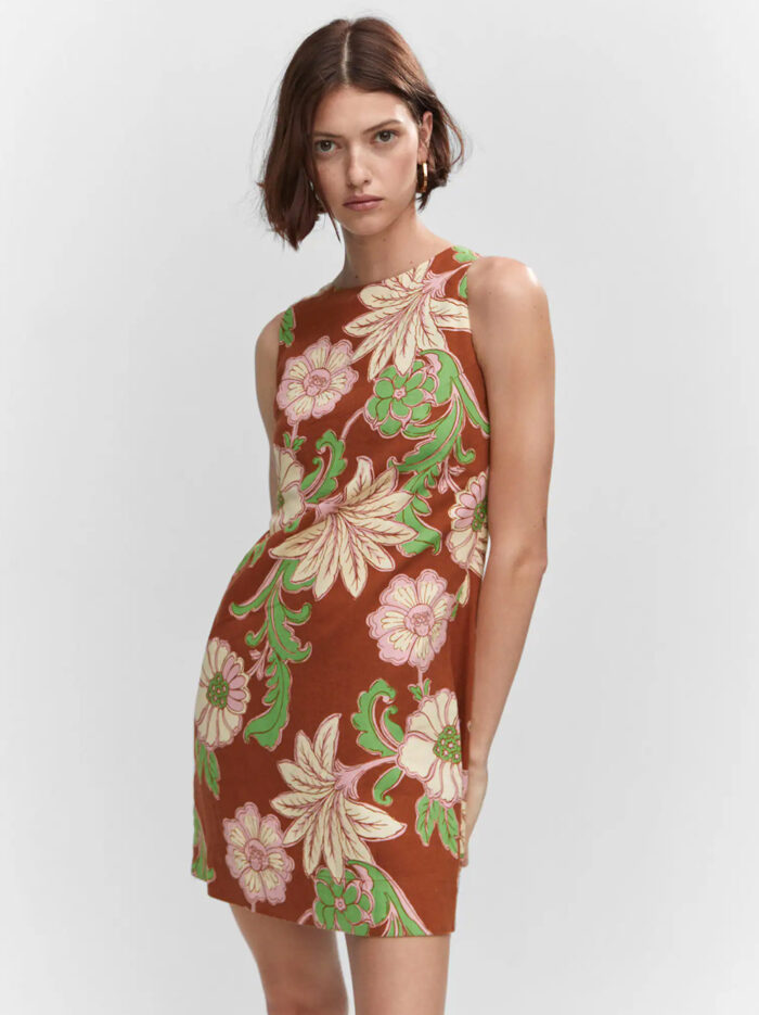 Linen Dress With Back Opening Dress