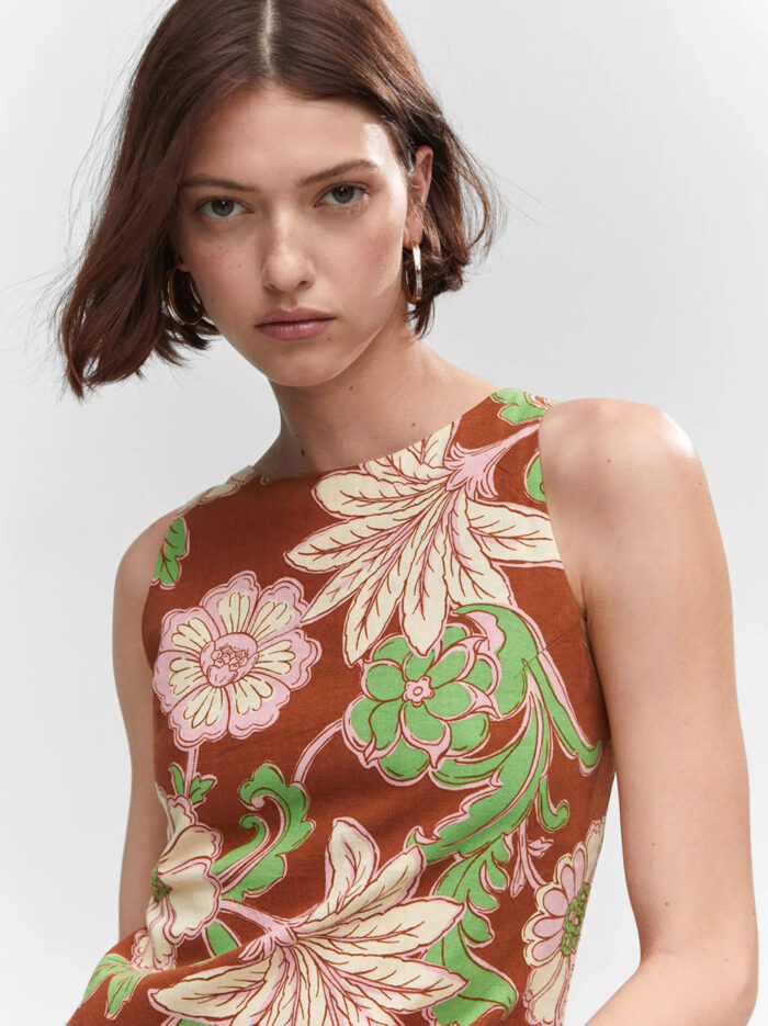 Linen Dress With Back Opening Dress