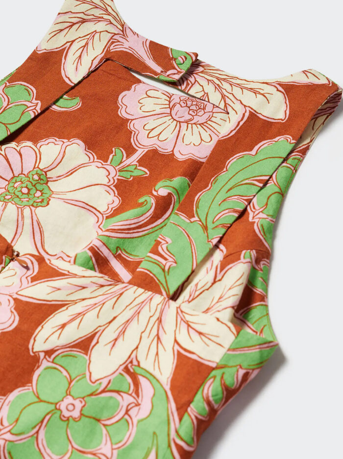 Linen Dress With Back Opening Dress