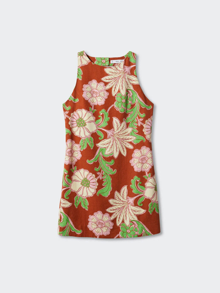 Linen Dress With Back Opening Dress