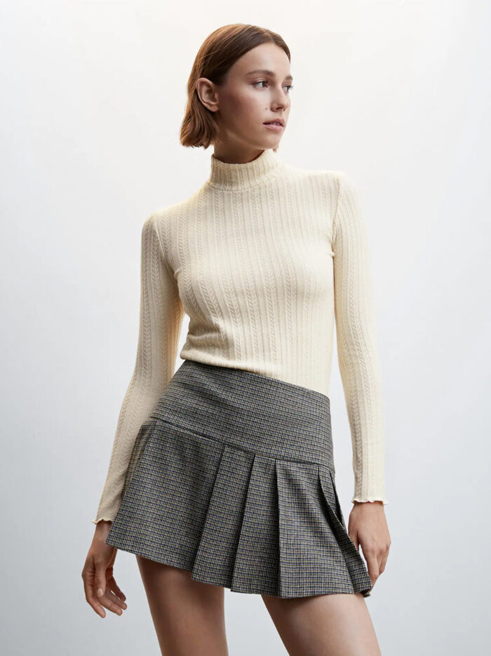 Adagro Womens T-shirts Turtle Neck Slim Fit Tee