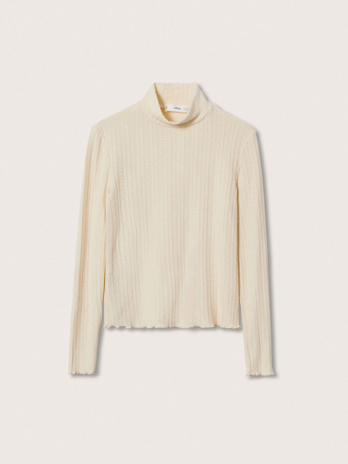 Adagro Womens T-shirts Turtle Neck Slim Fit Tee