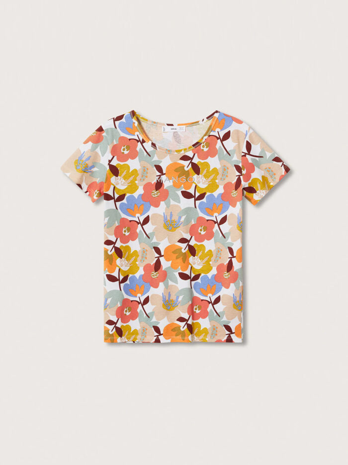 Speechless Girls' Flutter Sleeve Floral Top