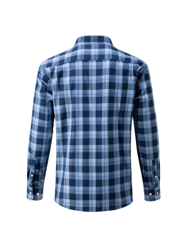 Men's Sky Blue & Navy Check Cotton Shirt