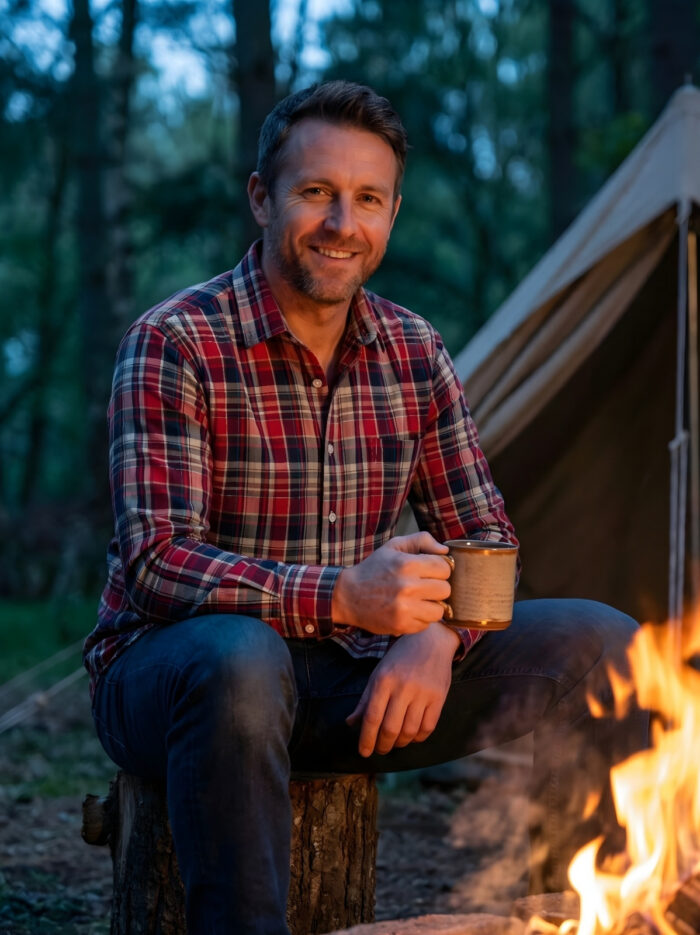 Men's Red & Black Check Cotton Shirt