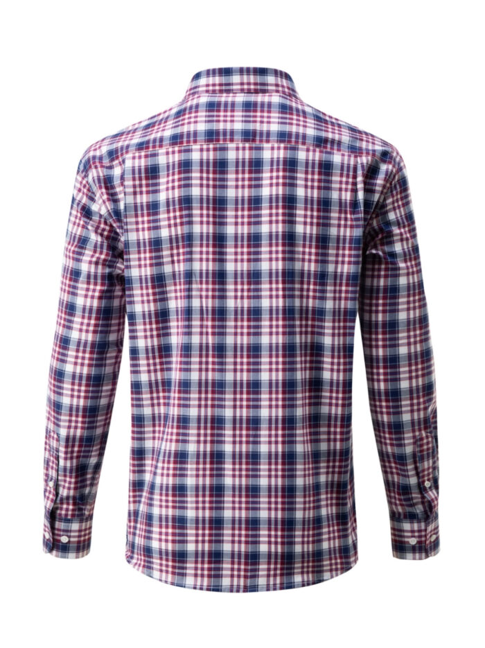 Men's Purple & Navy Check Cotton Shirt