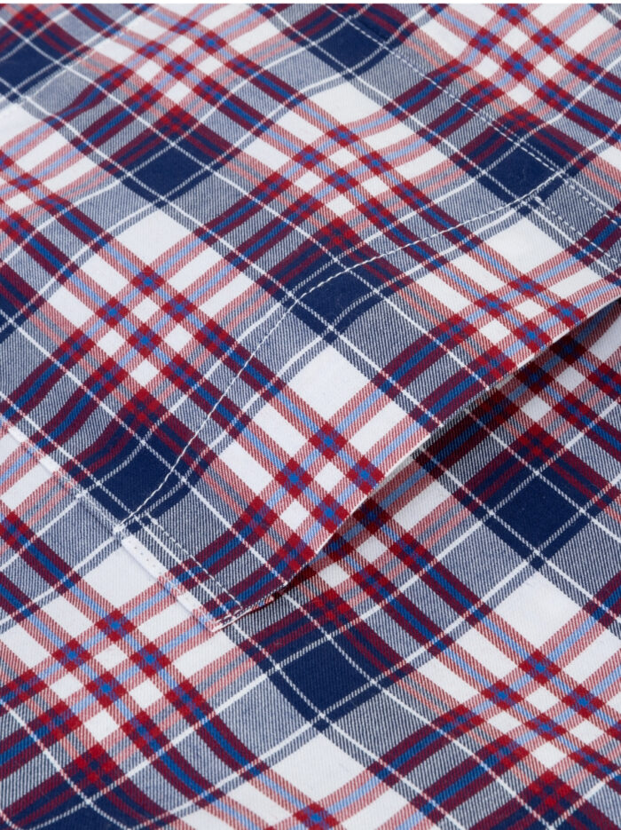 Men's Purple & Navy Check Cotton Shirt
